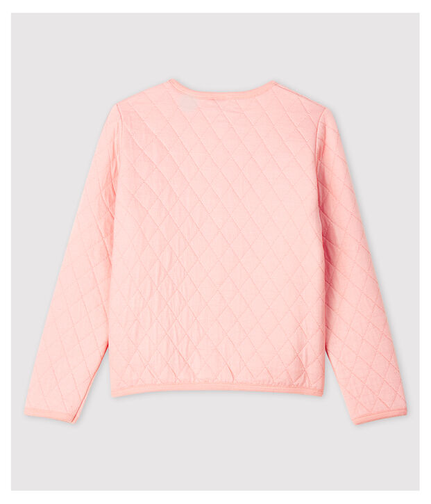 Cardigan bambina in tubique rosa