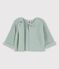 Cardigan bebè in tricot di cotone biologico verde HERBIER