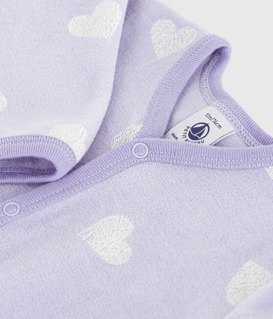 Pigiama in ciniglia con stampa a cuori neonato bianco SQUAW/ MARSHMALLOW
