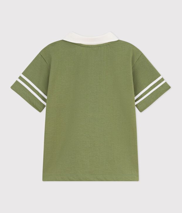 Polo a maniche corte in cotone tinta unita bambino OLIVINE