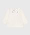 Blusa a maniche lunghe in cotone con colletto ricamato neonato bianco MARSHMALLOW