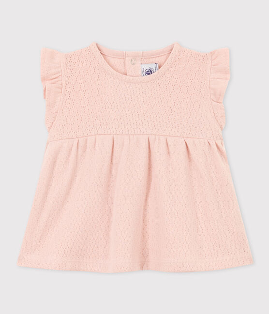 Blousa bebè senza manica in maglia traforata rosa SALINE