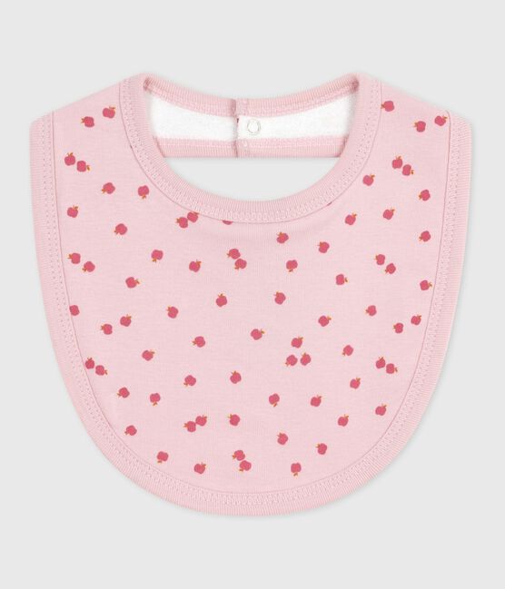 Bavaglino nascita in cotone con stampa rosa JOLI/bianco MULTICO