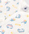 Pigiama in cotone con furgoni neonato bianco MARSHMALLOW/bianco MULTICO