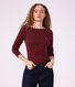T-shirt a maniche lunghe con scollo a barca in cotone donna