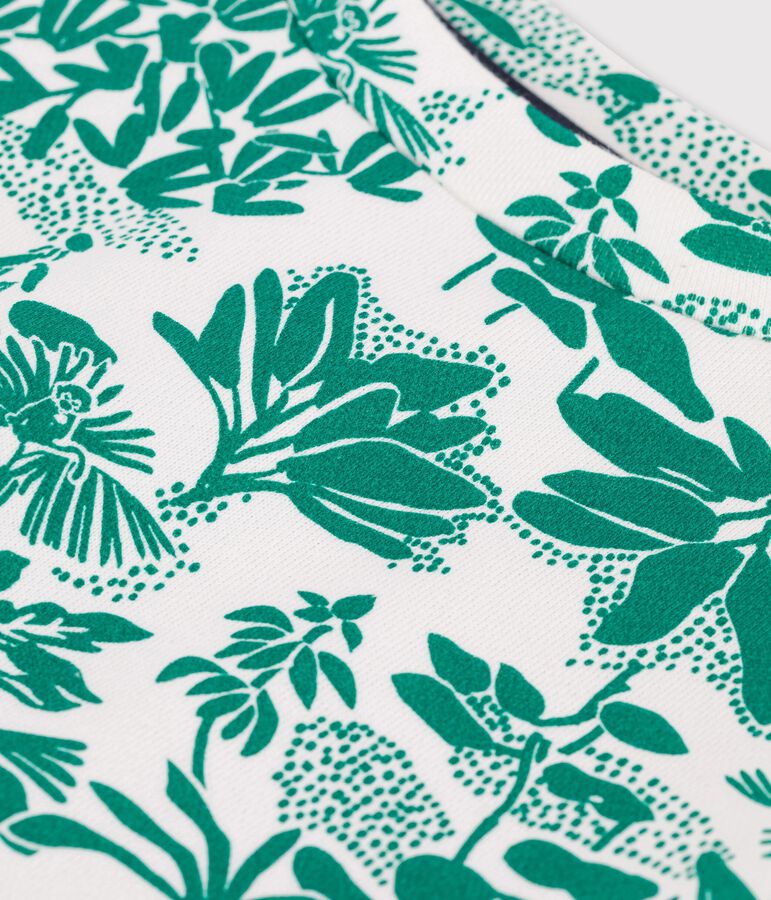 Felpa in molleton bambino bianco MARSHMALLOW/verde GAZON