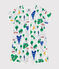 Tutina corta bebè in cotone bianco MARSHMALLOW/blu MEDIEVAL