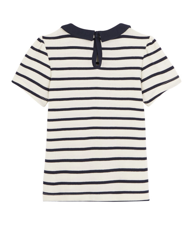 T-shirt a maniche corte bambina bianco/blu