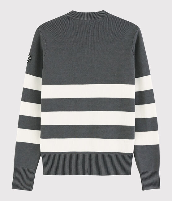 Pull marinaro in cotone Donna grigio ORAGE/bianco MARSHMALLOW