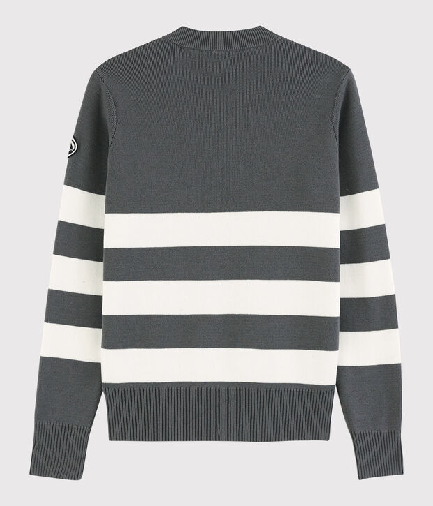 Pull marinaro in cotone Donna grigio/bianco