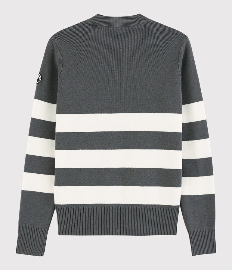 Pull marinaro in cotone Donna grigio/bianco