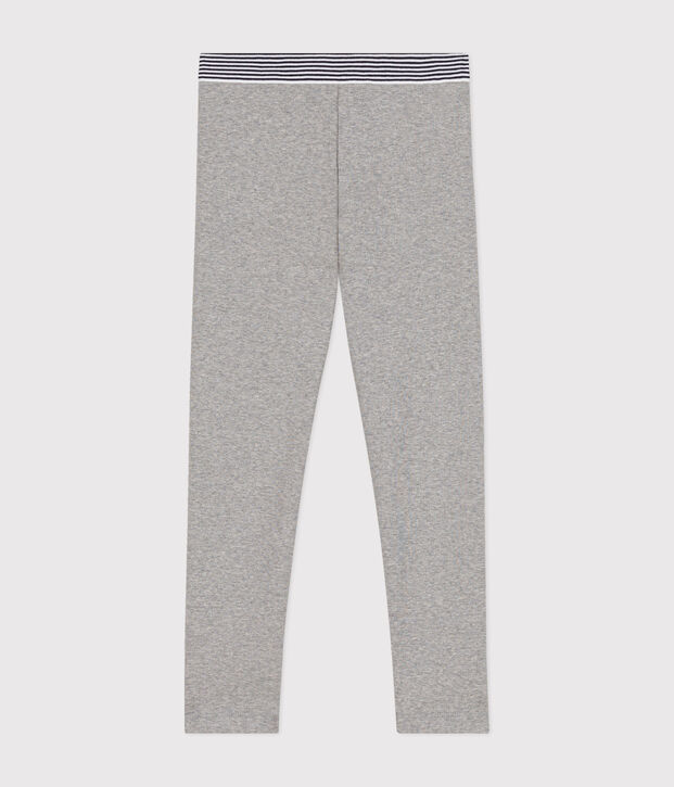 Jeggings bambina in cotone stretch grigio