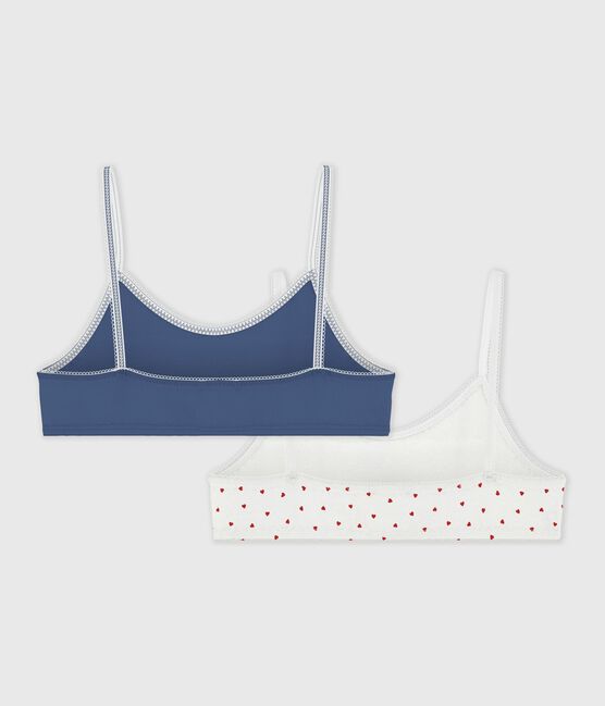 Set di brassière in cotone ed elastan con cuori stampati bambina variante 1