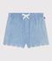 Shorts in chambray ricamato neonata blu