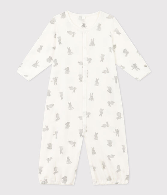 Tutina e sacco nanna con stampa in cotone bianco MARSHMALLOW/grigio GRIS