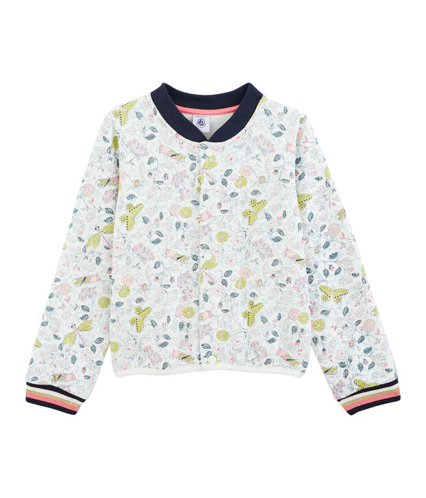 Cardigan bambina bianco/multicolore