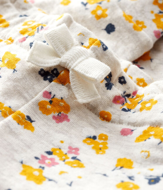 Pantalone bebè femmina in tubique beige MONTELIMAR/bianco MULTICO
