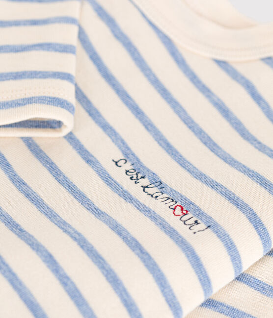 T-shirt bebè a maniche lunghe in tubique bianco AVALANCHE/ SKY CHINE