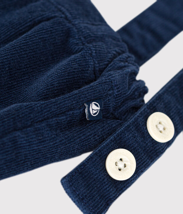 Shorts con bretelle in velluto neonato CREPUSCULE