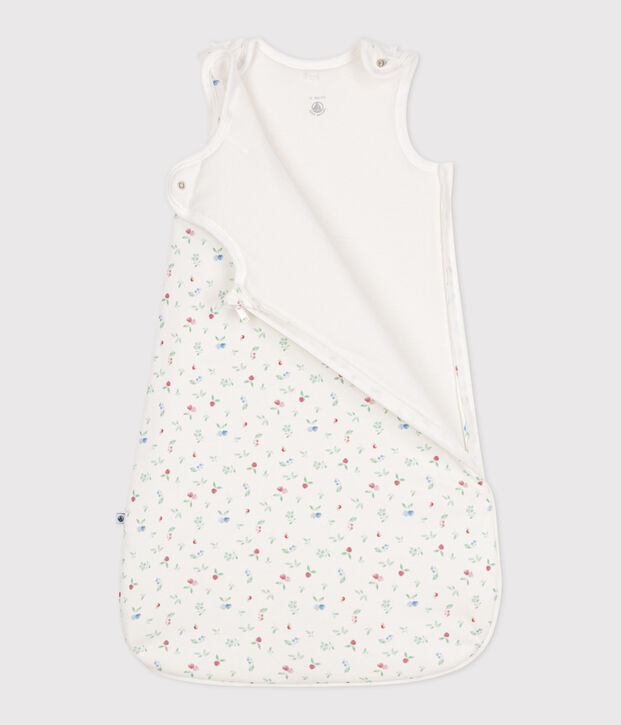 Sacco nanna in cotone con frutta stampata TOG 2.5 neonato bianco/multicolore