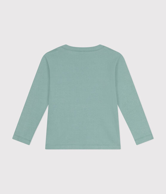 T-shirt a maniche lunghe a costine bambina/bambino verde PAUL