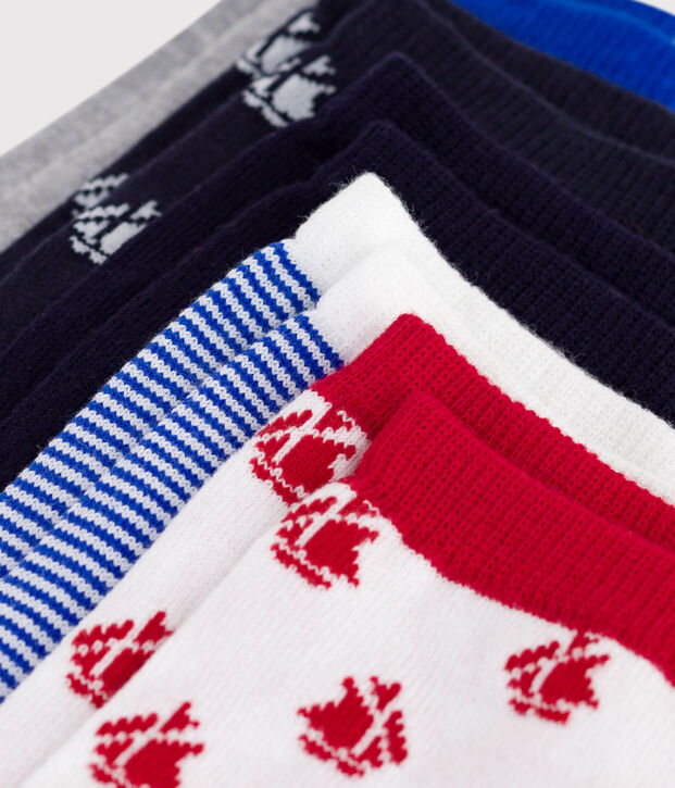 5 paia di calzini in cotone con stampa di barche bambino multicolore