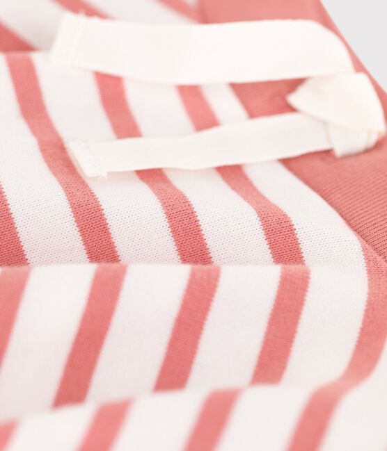Gonna in cotone a righe bambina bianco MARSHMALLOW/ PAPAYE