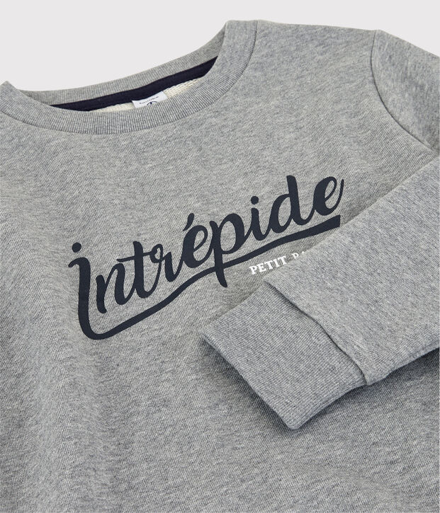 Felpa in molleton bambino grigio