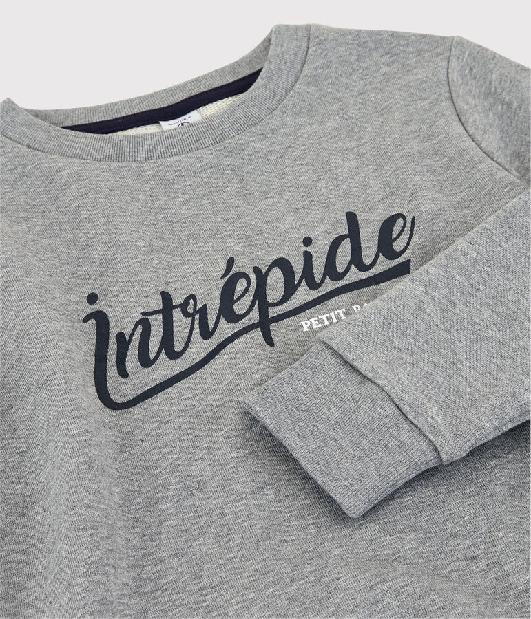 Felpa in molleton bambino grigio