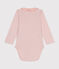 Body in cotone a manica lunga con collaretto rosa SALINE