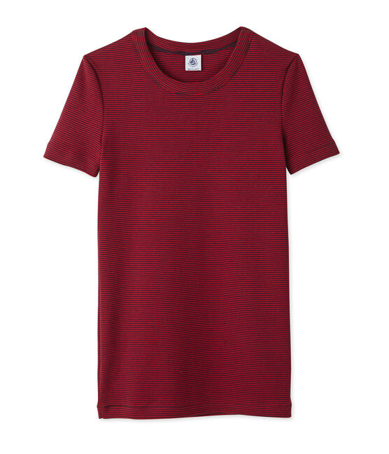 T-shirt donna millerighe blu SMOKING/rosso MARS