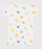 Tutina corta in cotone stampato neonato bianco MARSHMALLOW/bianco MULTICO