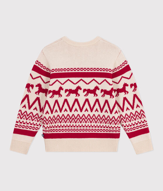 Pullover in lana e cotone fantasia bambino rosso AVALANCHE/ TERKUIT