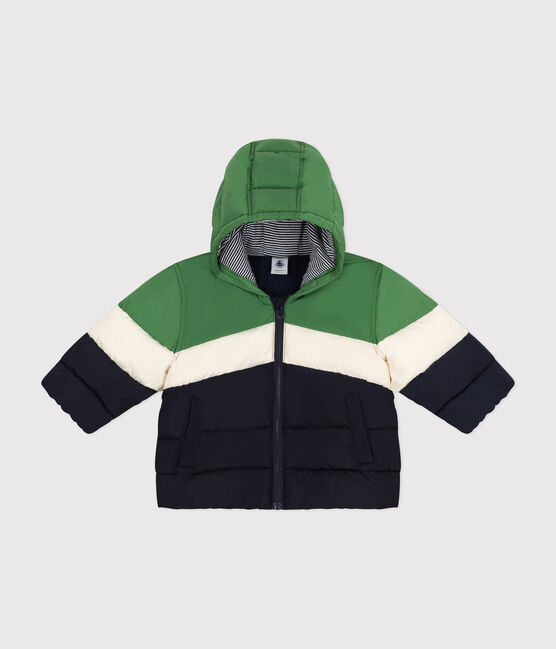 Piumino color block con cappuccio neonato PALMERAIE/ MULTICO