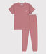 Pigiama a maniche corte millerighe unisex in cotone