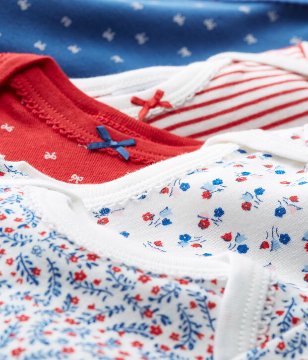 Confezione da 5 body manica corta beb&egrave; bambina multicolore