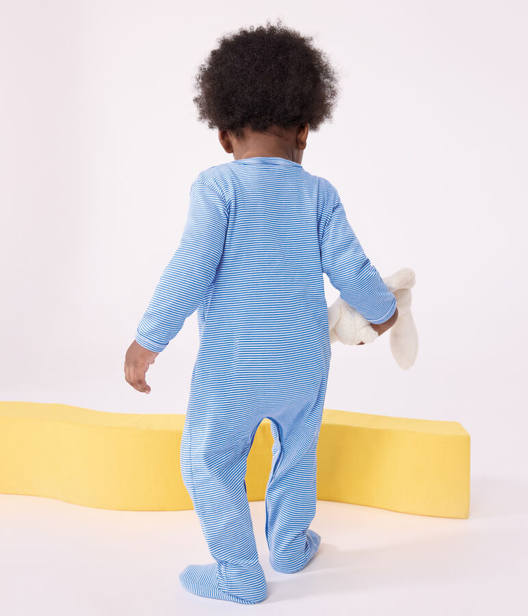 Pigiama in cotone a righe neonato DELPHINIUM/ MARSHMALLOW