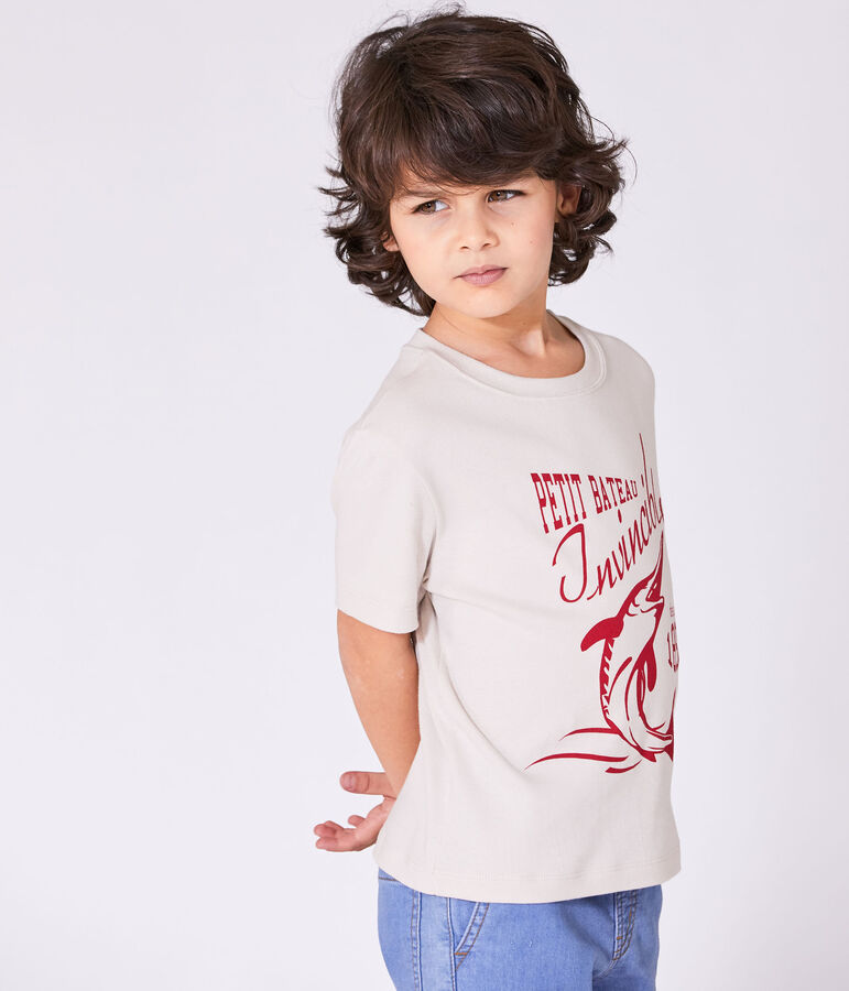 T-shirt bambino con motivo bianco Feta