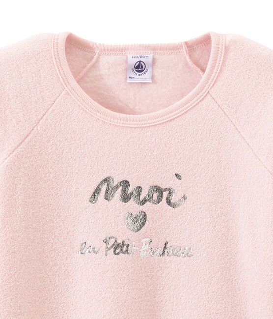 Pigiama per bambina molto caldo in spugna grattata rosa JOLI