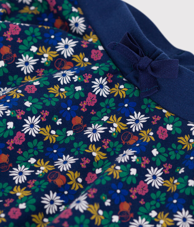 Gonna in cotone bambina blu/multicolore