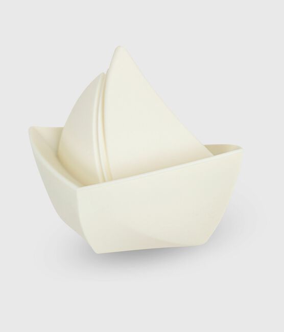Giocattolo da bagno a barchetta in silicone per neonato bianco MARSHMALLOW