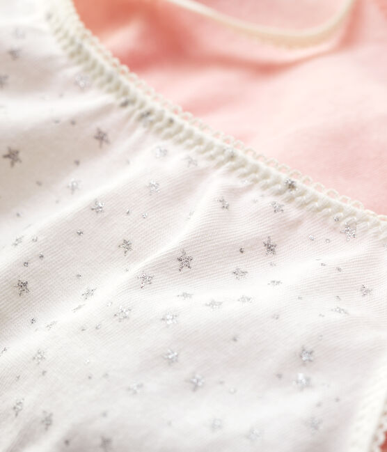 Confezione da 2 brassière ragazza fantasia paillette in cotone biologico e elastan variante 1