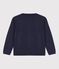 Cardigan bambino in lana e cotone blu SMOKING