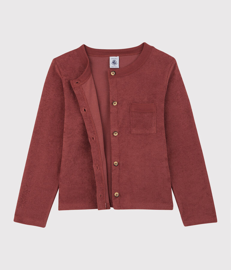 Cardigan in spugna bambina marrone OMBRIE