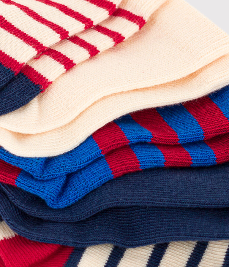 Set di 5 paia di calzini beb&egrave; in jersey di cotone a righe multicolore