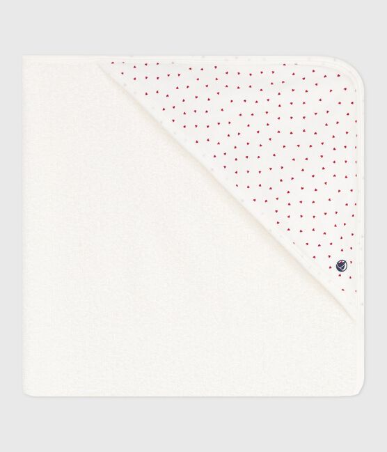 Asciugamano quadrato da bagno in cotone neonato bianco MARSHMALLOW/rosso TERKUIT