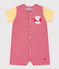Tutina corta Petit Bateau X Snoopy bebè in cotone rosso CORRIDA/bianco MARSHMALLOW