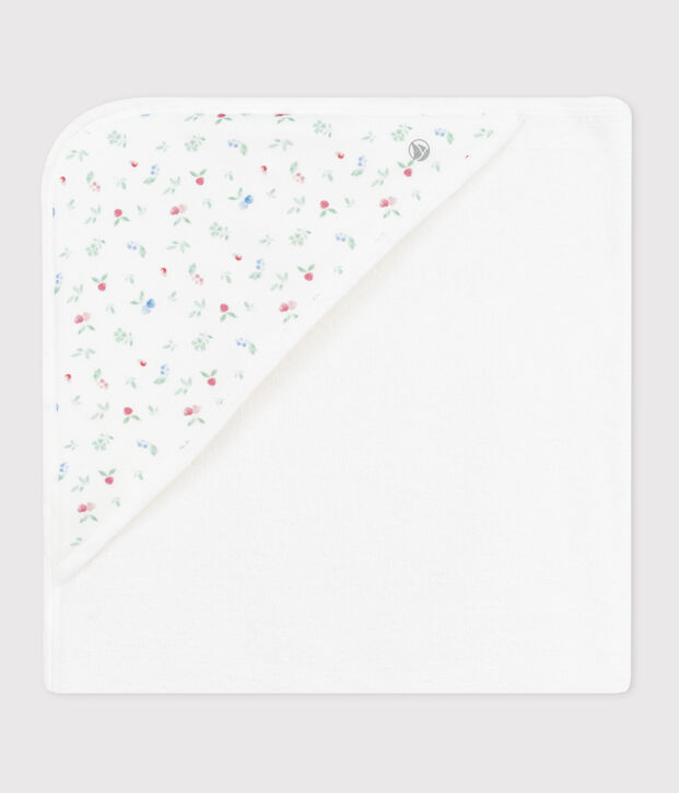 Asciugamano quadrato da bagno in cotone per neonati bianco/multicolore