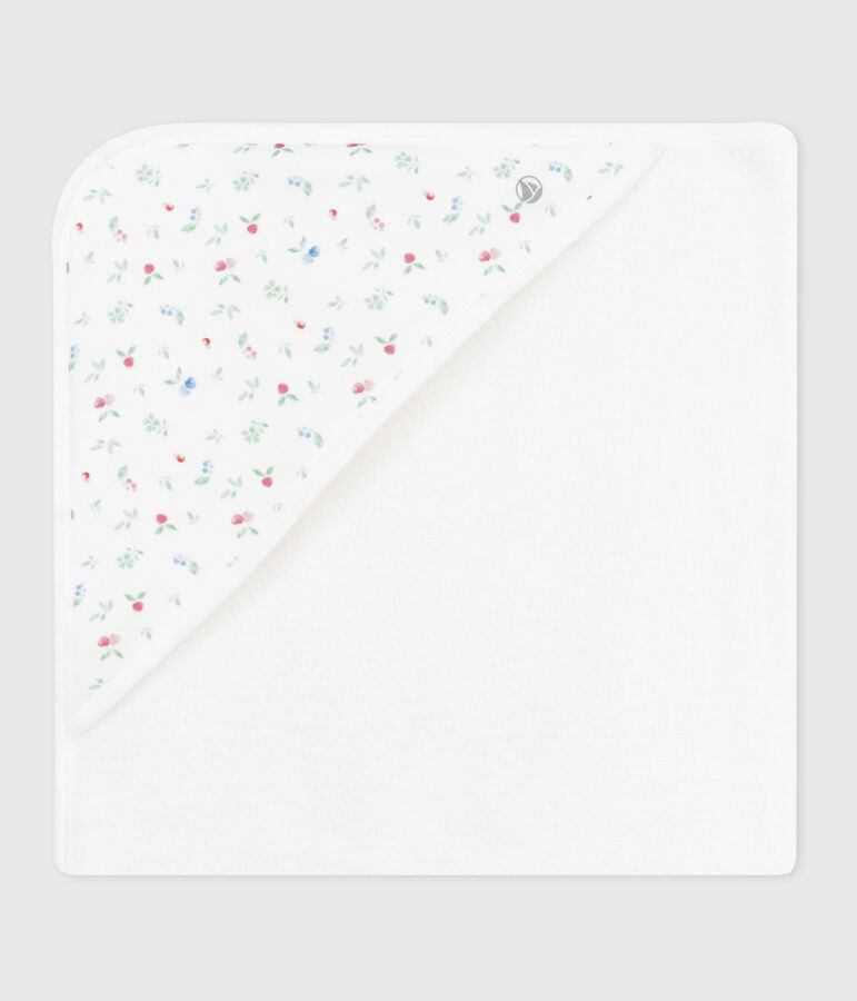 Asciugamano quadrato da bagno in cotone per neonati bianco/multicolore