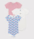 Set da 3 body a maniche corte in cotone a fiori neonato
